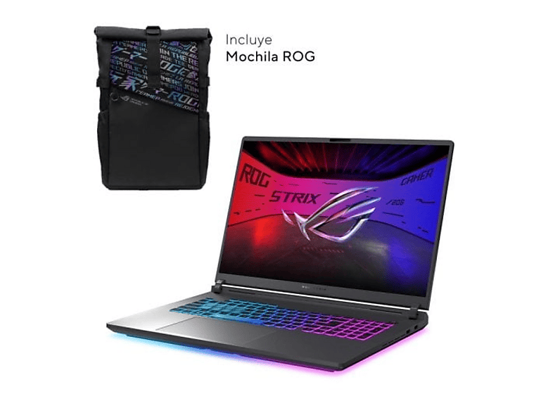 Portátil Gaming - ASUS ROG Strix G18 G815LW-S9095, 18 " WQXGA, Intel Core Ultra 9, 275HX, 32 GB RAM, 1000 GB SSD, GeForce RTX™ 5080, Gris
