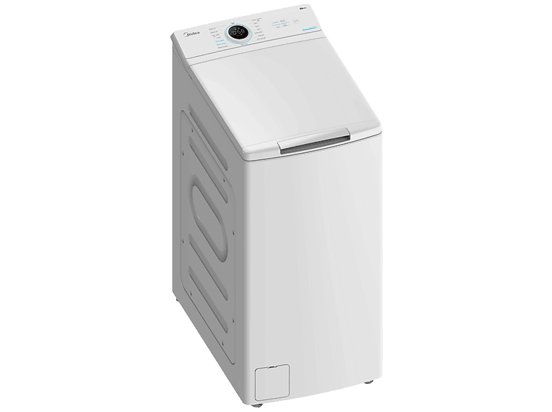 Lavadora carga superior - Midea MF100T70B/W-ES, 7 kg, 1200 rpm, 15 Programas, Monitor LED, Blanco