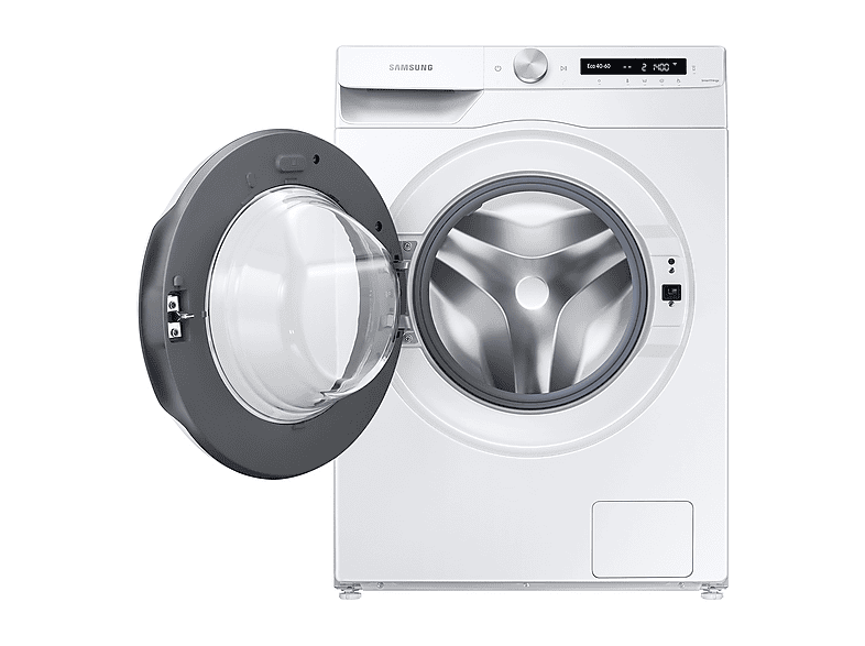 Lavadora carga frontal - Samsung WW12T504DTW/S3, 12 kg, 1400 rpm, EcoBubble™, Inteligencia Artificial, WiFi, Blanco