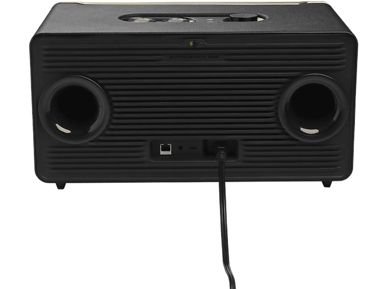 Altavoz bluetooth - JBL Authentics 500, 270W, Bluetooth, Wi-Fi, asistentes de voz Google y Alexa, Dolby Atmos® Music, diseño retro, Negro
