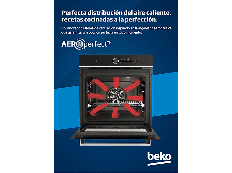 Horno - Beko BBIMA-13302BMPE, Multifunción, Pirolítico, 72 l, 59.4 cm, LED Display, Negro