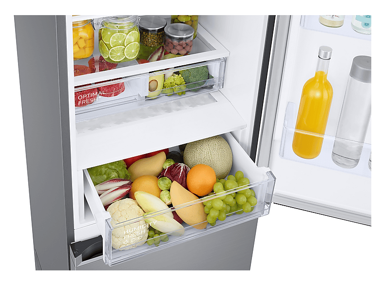 Frigorífico combi - Samsung RB38T607BS9/EF, No Frost, 203 cm, 387l, Twin Cooling Plus™, Cajón Optimal Fresh+, Inox