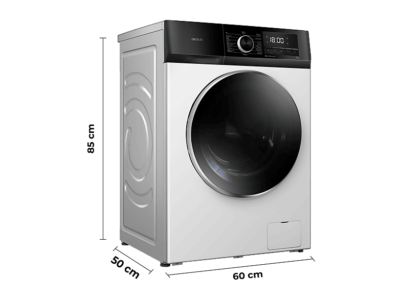Lavadora carga frontal - Cecotec Bolero DressCode 7500 Inverter A, 7 kg, 1400 rpm, Motor Inverter Plus, Lavado con vapor, White
