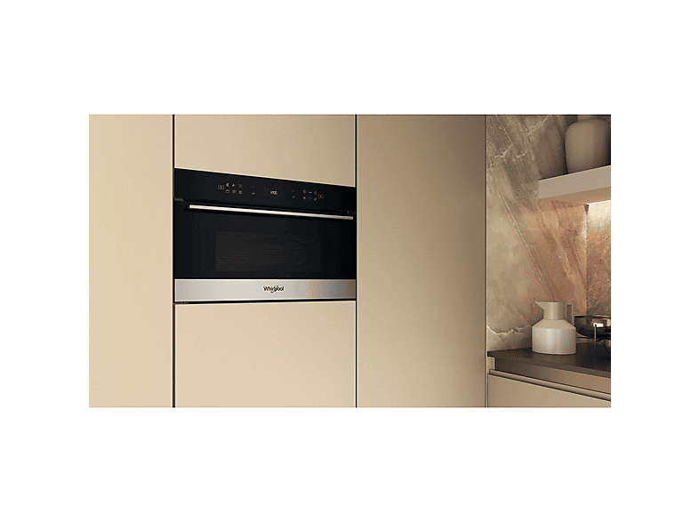 Microondas integrable - Whirlpool WMD7O4TX, 7 potencia, 31 l, Negro, Acero inoxidable