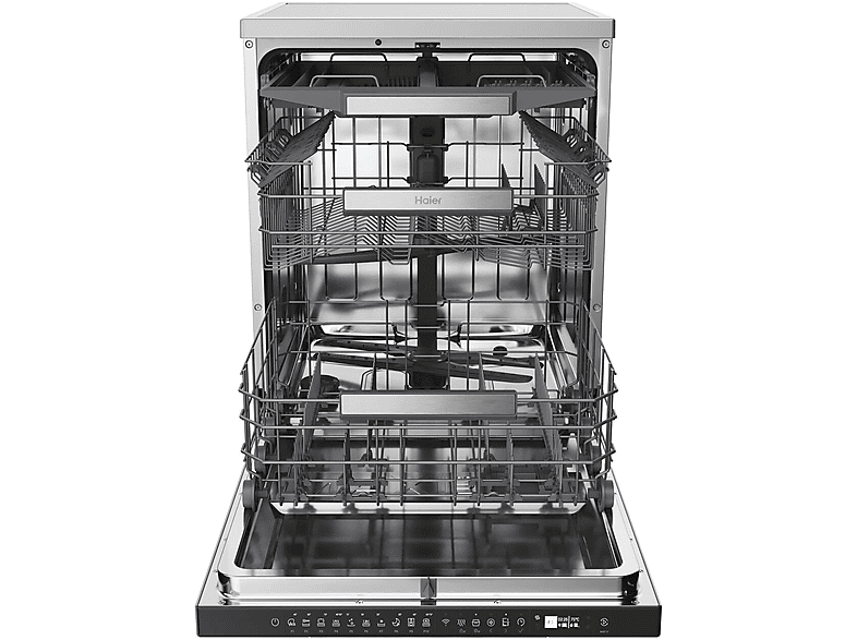 Lavavajillas - Haier I-Pro Shine Series 3 XF 5C4M1X, 15 servicios, 10 programas, 60 cm, Motor Inverter, Wi-Fi, Inox