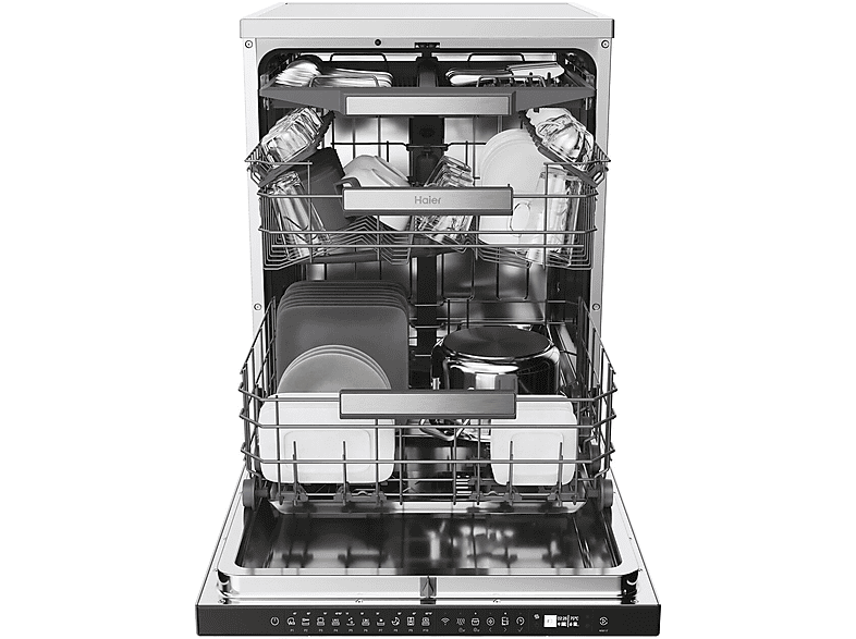Lavavajillas - Haier I-Pro Shine Series 3 XF 5C4M1X, 15 servicios, 10 programas, 60 cm, Motor Inverter, Wi-Fi, Inox