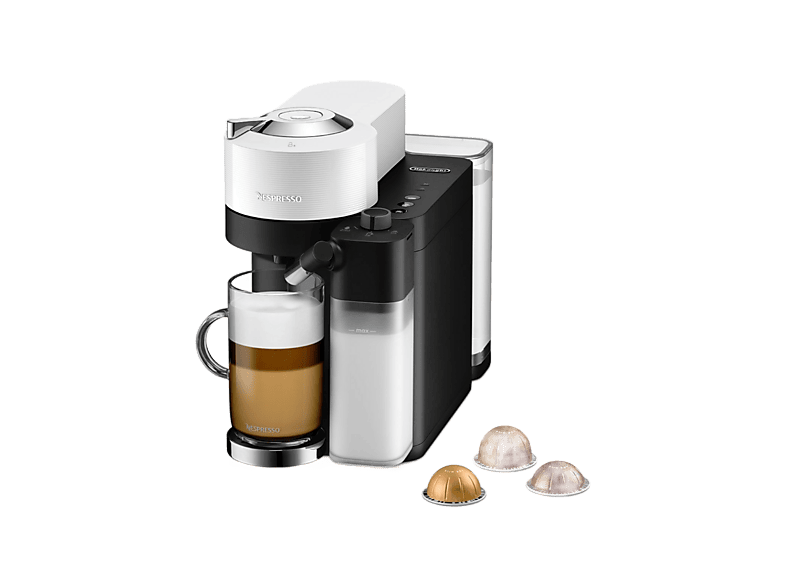 Cafetera de cápsulas - De Longhi, De'Longhi Nespresso® Vertuo Lattissima ENV300.W, 1500 W, 1.6 l, Depósito de leche, Calentamiento 30s, Blanco