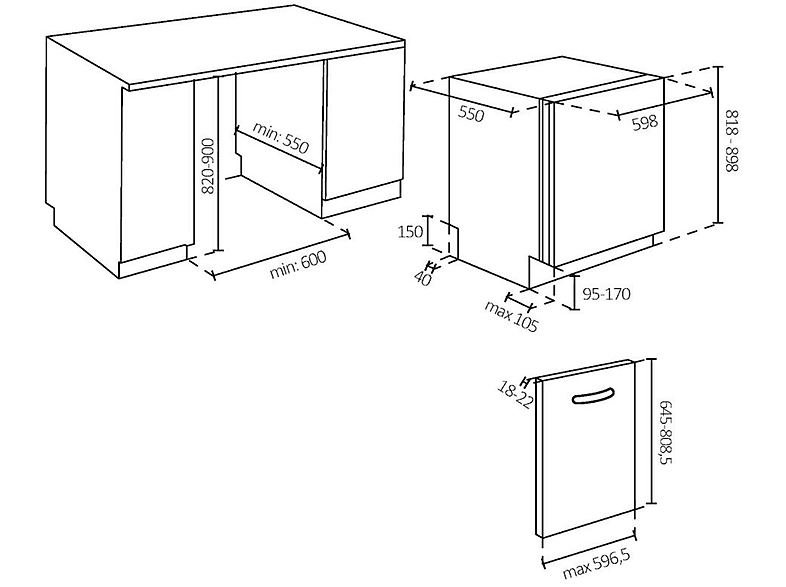 Lavavajillas integrable - Haier Washlens Plus XS 6B0S3FSB, 16 servicios, 10 programas, 60 cm, Wi-Fi + Bluetooth, Sin panelar