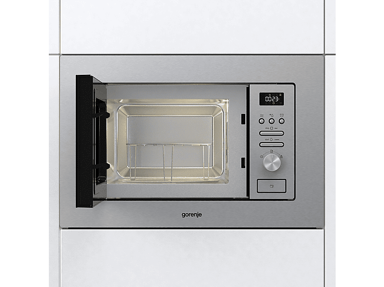Microondas integrable - Gorenje BMI201AG1X, 5 potencia, 20 l, Acero inoxidable