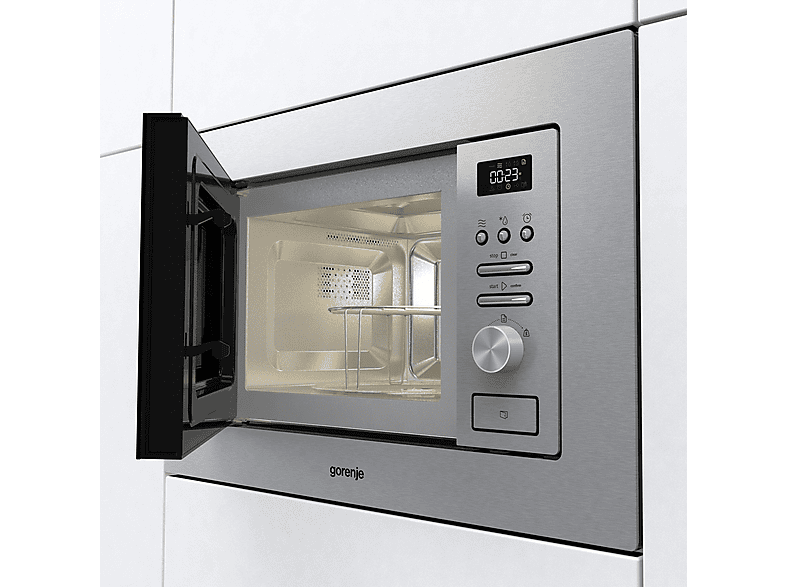 Microondas integrable - Gorenje BMI201AG1X, 5 potencia, 20 l, Acero inoxidable