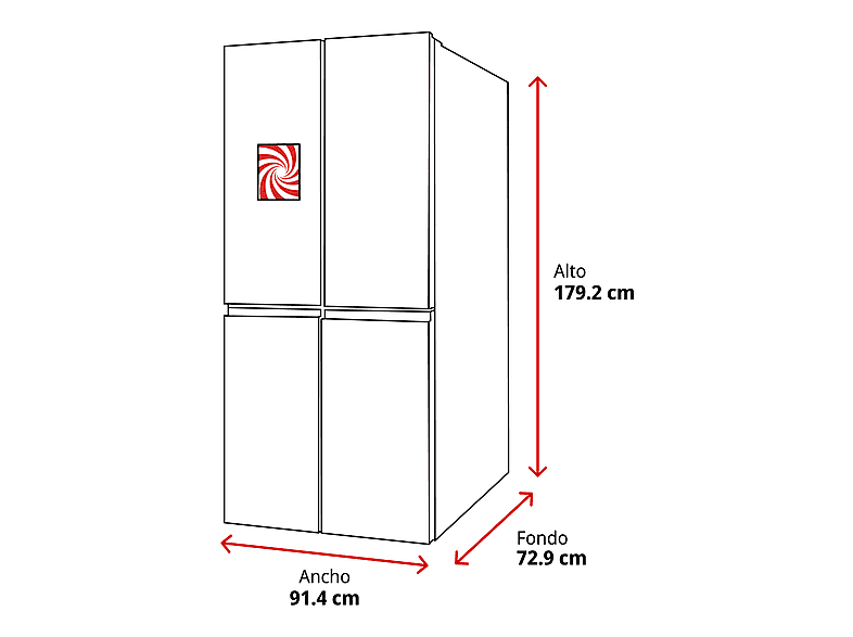 Frigorífico americano - LG GML960PYBE, No Frost, 179.2 cm, 641 l, DoorCooling+™,SpacePlus™, Inox antihuellas