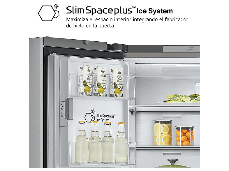 Frigorífico americano - LG GML960PYBE, No Frost, 179.2 cm, 641 l, DoorCooling+™,SpacePlus™, Inox antihuellas