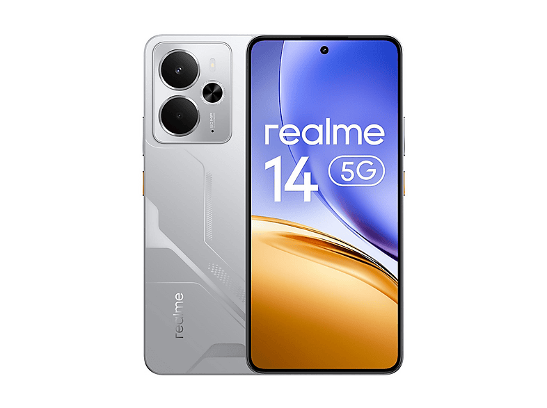 Smartphone - Realme 14 5G, Silver, Móvil Android, 256 GB, 12 GB RAM, 6,67 " AMOLED 120 Hz, Snapdragon 6 Gen 4, 6000 mAh