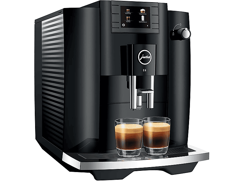Cafetera superautomática - Jura E6, 15 bar, 1450 W, 2 tazas, Easy Cappuccino, Molienda profesional, Negro