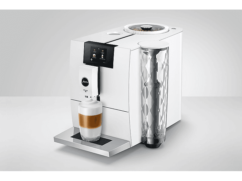 Cafetera superautomática - Jura Ena 8 Full Nordic EC, 15 bar, 1450W, 2 tazas, Espuma fina, Café en grano, WiFi, Blanco