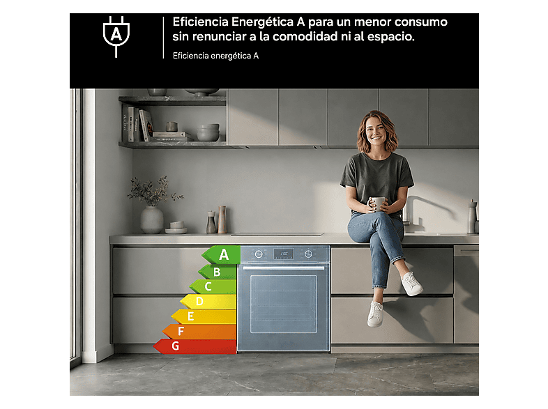 Horno - Samsung NV7B4530ZAS/U1 Dual Cook Flex, Multifunción, Pirolítico, 76l, 59.5 cm, WiFi, Puerta Flexible, Inox