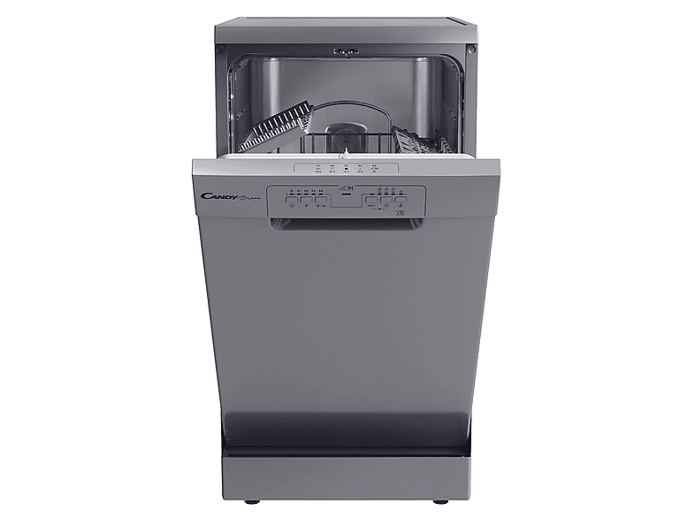 Lavavajillas - Candy Brava CDPH 2L1049S, 10 servicios, 5 programas, 45 cm, Programa rápido 39' min, Inox