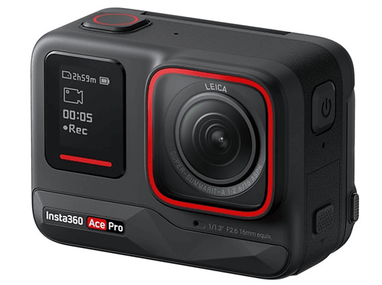 Cámara deportiva - Insta360 Ace Pro Standalone, Sensor 1/1.3", 48 mpx, Pantalla 2.4", 8K y 4K, Negro