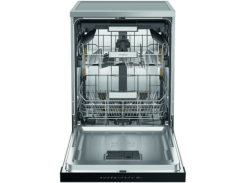 Lavavajillas - Whirlpool W7F HP43 X, 15 cubiertos, 10 programas, 60 cm, Tercera bandeja, 6th SENSE, Inox