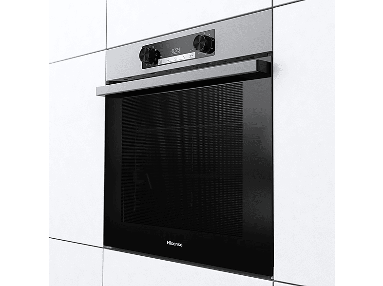 Horno - Hisense BI62216AXE2, Multifunción, Hidrolítica, 77 L, Cocción simultanea x 5, Guía telescopica, 59.5 cm, Acero Inox