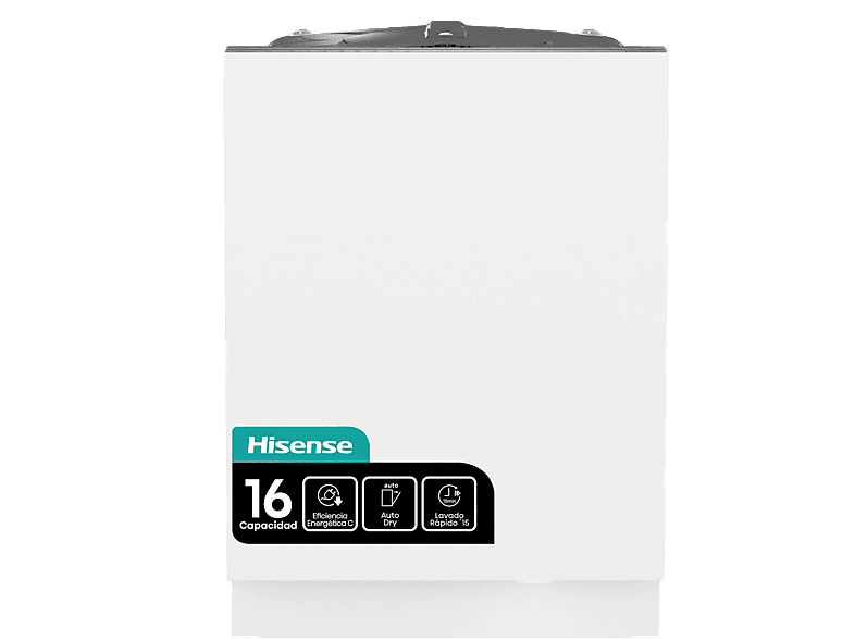 Lavavajillas integrable - Hisense HV673C61, 16 servicios, 7 programas, 59.8 cm, WiFi, Tercera Bandeja, Sin Panelar
