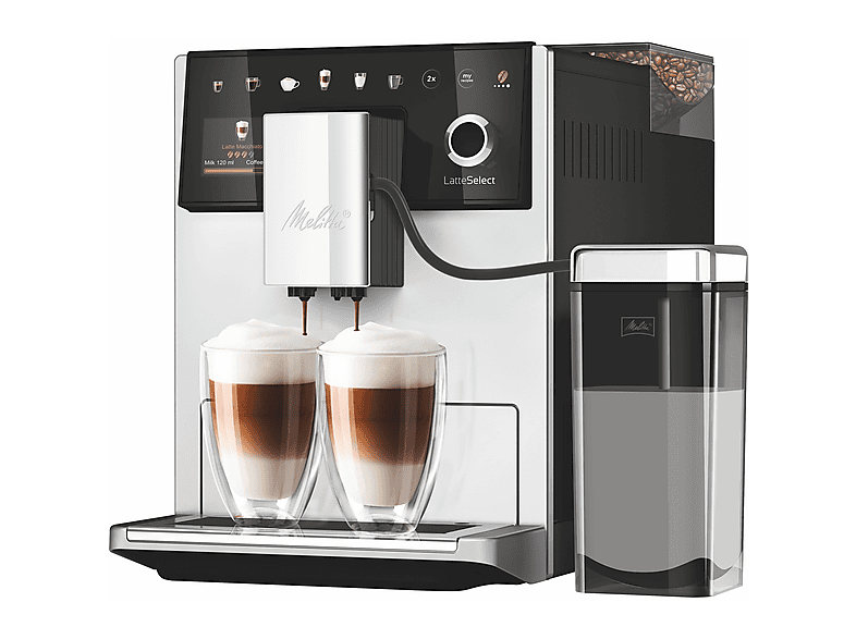 Máquina espresso - Melitta Latte Select, 15 bar, 1400 W, Plata