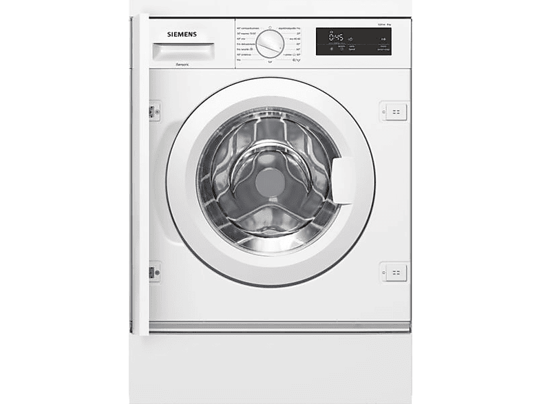 Lavadora integrable - Siemens WI12W327ES, Serie IQ500, 8 kg, 1200 rpm, 8 programas, WaterPerfect Plus, VarioSpeed, Blanco