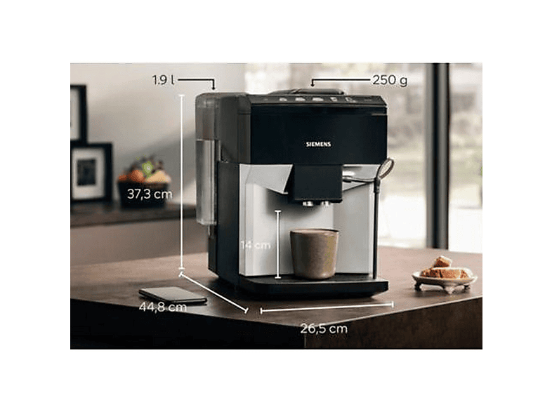 Máquina espresso - Siemens TP511D01, 15 bar, 1500 W, Metálico, Plata