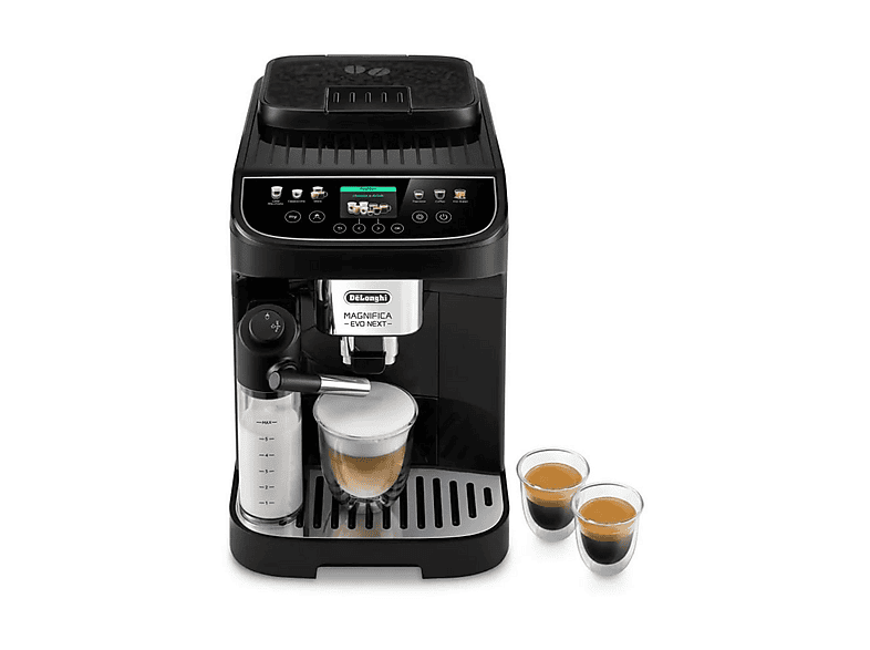Máquina espresso - Delonghi Magnifica Evo Next, 15 bar, 1450 W, 2 tazas, Negro
