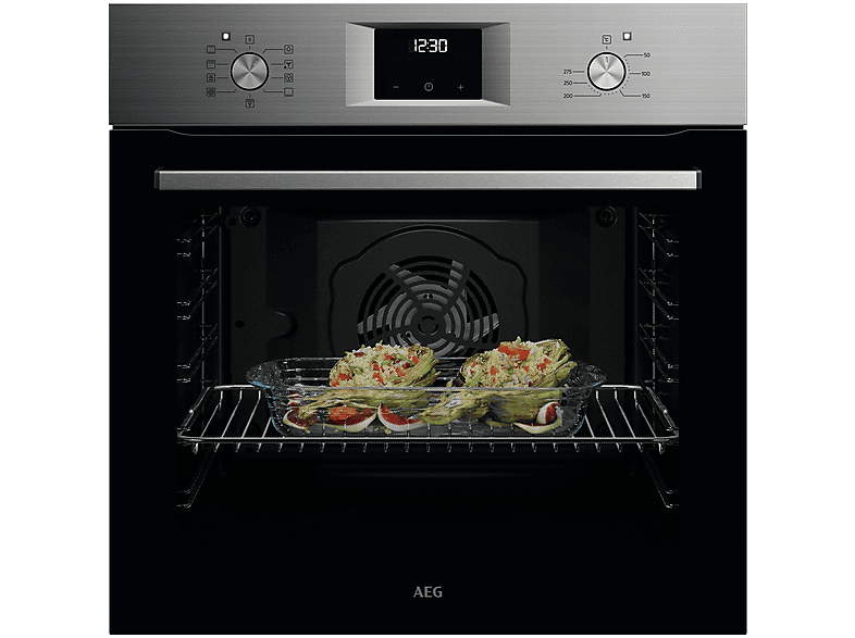 Horno multifunción - AEG Series 5000 OU5AB20SM, Integrable, Hidrolítica, 72 l, 594 mm, Negro, Acero inoxidable