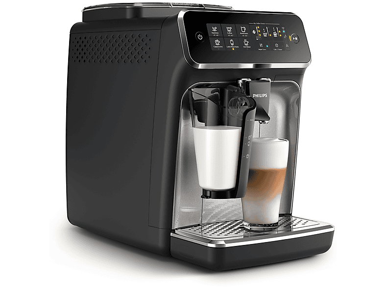 Máquina espresso - Philips 3200 series EP3546/70, 15 bar, 1500 W, 0,26 l, Negro, Acero inoxidable