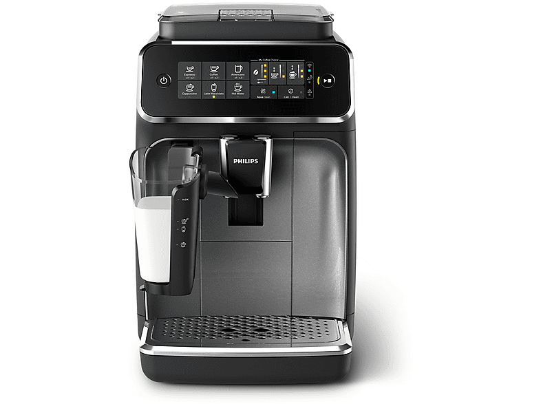 Máquina espresso - Philips 3200 series EP3546/70, 15 bar, 1500 W, 0,26 l, Negro, Acero inoxidable