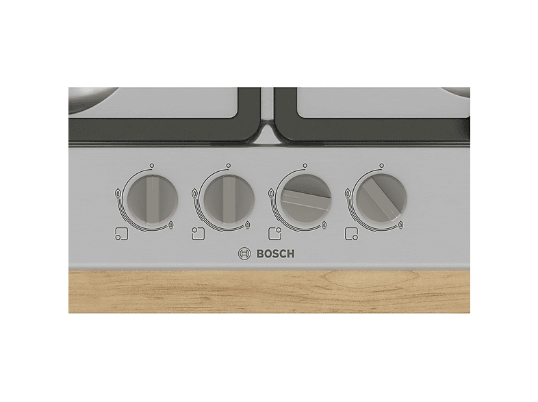 Placa de gas - Bosch PGH6B5K90, 4 zone(s) zonas, Gas natural, 58,2 cm, Acero inoxidable