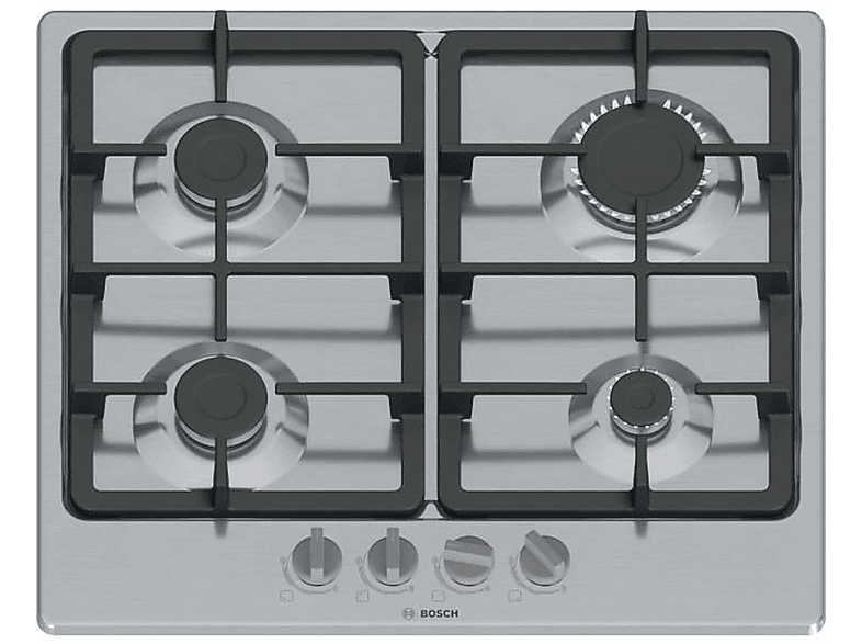 Placa de gas - Bosch Hausgeräte Serie 4 PGP6B5K90, 4 zone(s) zonas, 582 mm, Acero inoxidable