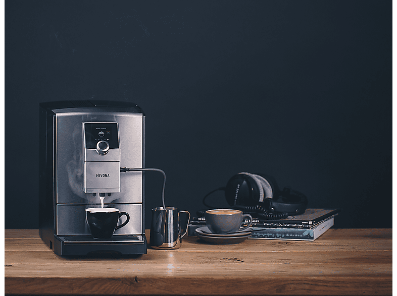 Máquina espresso - Nivona NICR 799, 15 bar, 1455 W, 2 tazas, Negro, Acero inoxidable
