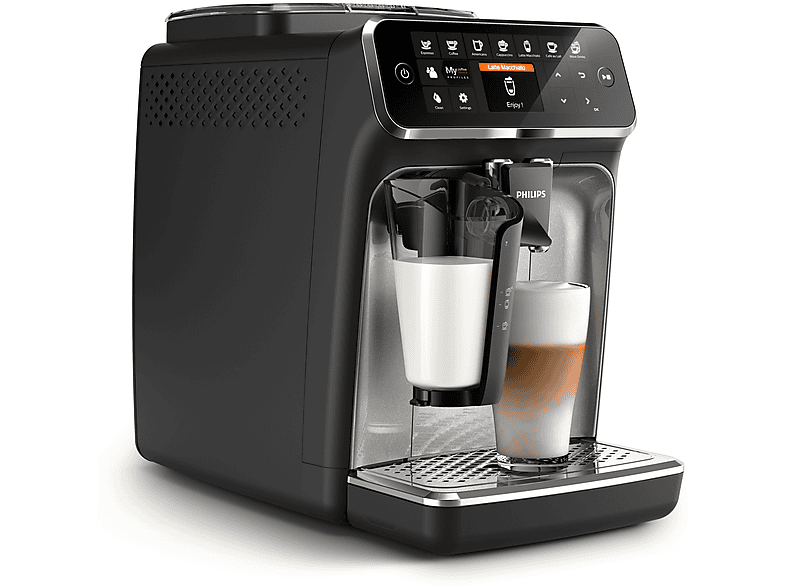 Máquina espresso - Philips 4300 series EP4346/71, 15 bar, 1500 W, 0,26 l, Negro, Plata
