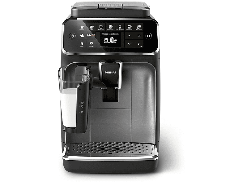 Máquina espresso - Philips 4300 series EP4346/71, 15 bar, 1500 W, 0,26 l, Negro, Plata