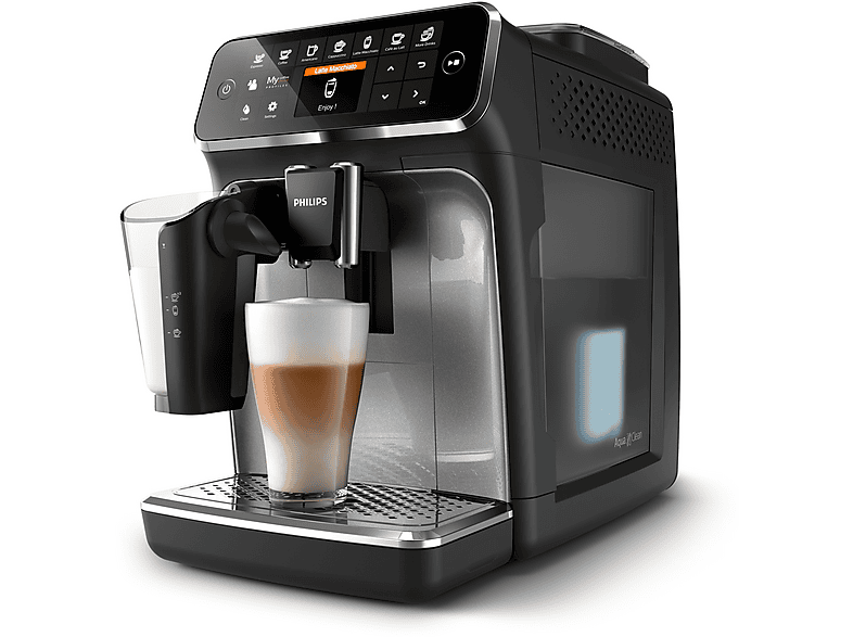 Máquina espresso - Philips 4300 series EP4346/71, 15 bar, 1500 W, 0,26 l, Negro, Plata