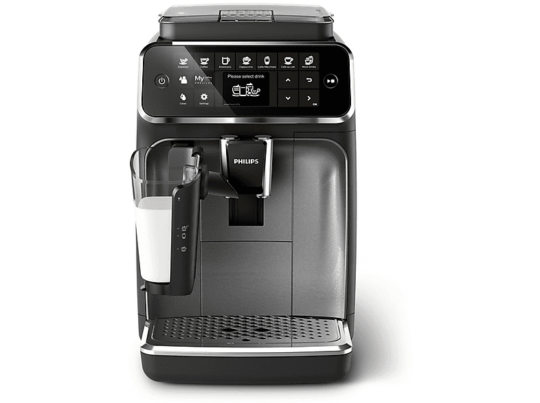 Máquina espresso - Philips 4300 series EP4346/71, 15 bar, 1500 W, 0,26 l, Negro, Plata
