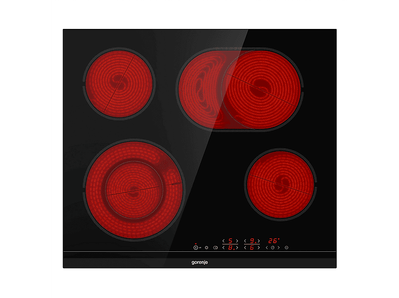 Placa de vitrocerámica - Gorenje ECT643BCSC, 4 zonas, 60 cm, Negro