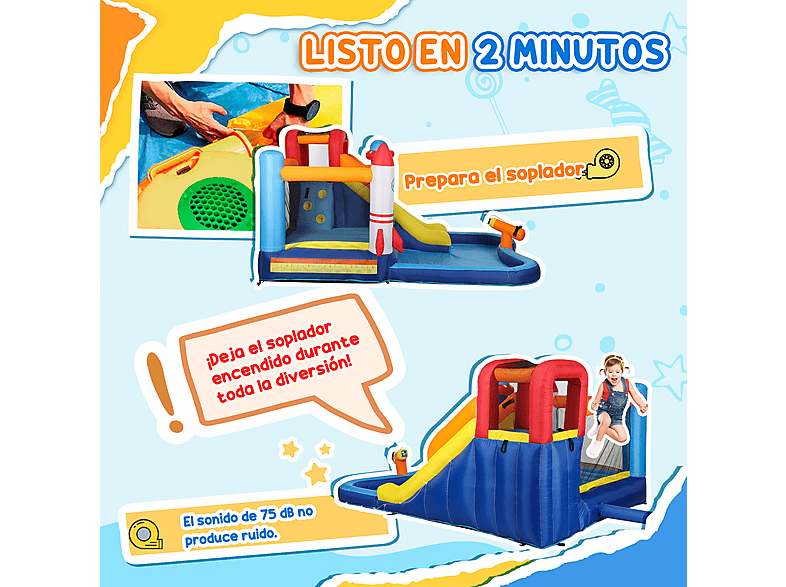 Castillo hinchable infantil - Aiyaplay 346-017V90MX, a partir de 3 año(s), Multicolor