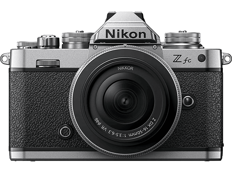 Cámara EVIL - Nikon Z FC, 20.9 MP, Pantalla 3", 4K, Wi-Fi, Bluetooth, Negro, Plata