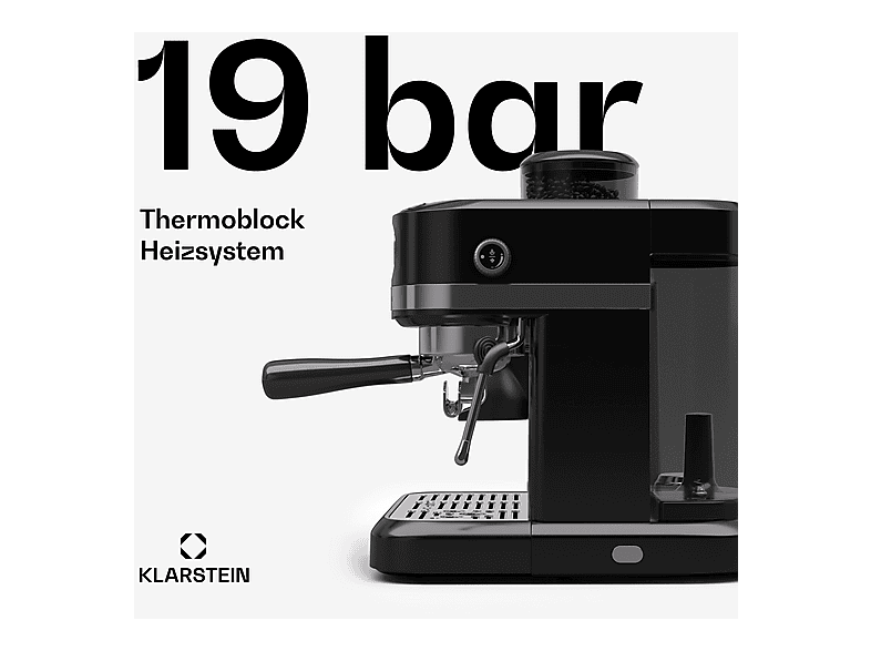 Cafetera espresso - Klarstein Bella Café Espresso, 1550 W, Negro (ref. 156843182)