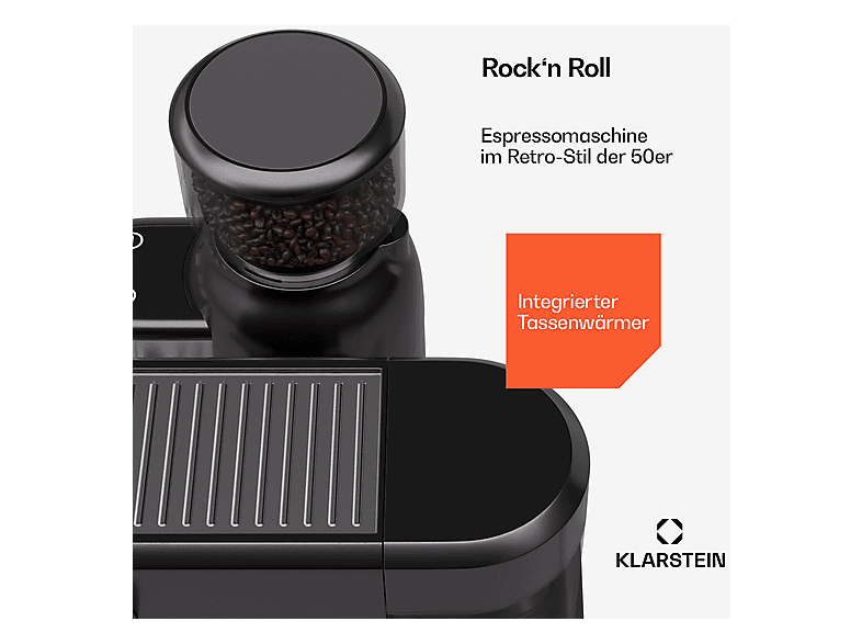 Cafetera espresso - Klarstein Bella Café Espresso, 1550 W, Negro (ref. 156843182)
