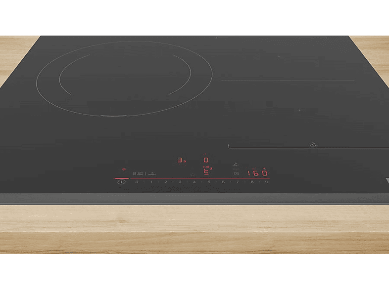 Placa inducción - Bosch PVJ631HC1E, 2 Zonas Flex, Zona grande 28 cm, Home Connect, 59.2 cm, Negro