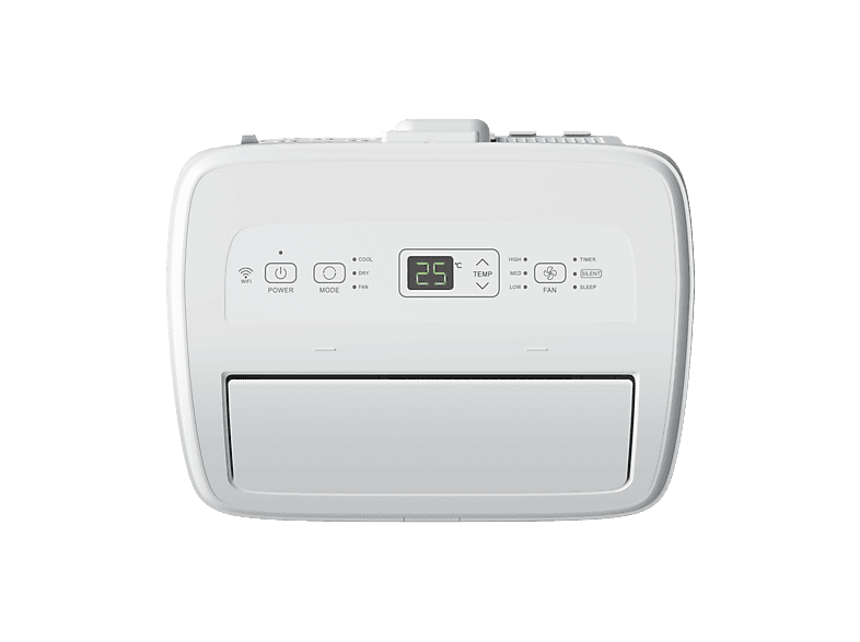 Aire acondicionado portátil - Hisense APC09QC, 2236 fg/h, 3 velocidades, Deshumidificador, Super Cool, Mando a distancia, Kit Ventana, Wi-Fi, Blanco