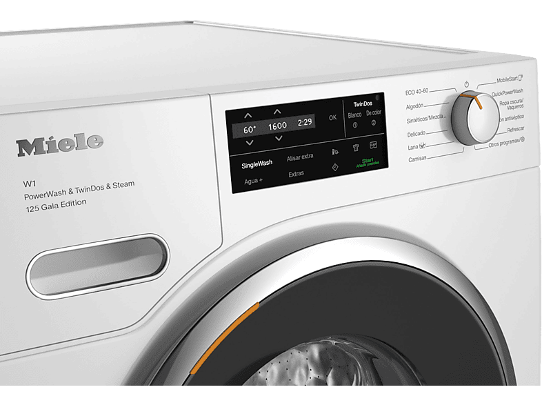 Lavadora carga frontal - Miele WWI880 WCS 125 Gala Edition, 9 kg, 1600 rpm, 25 programas, WiFi, Blanco