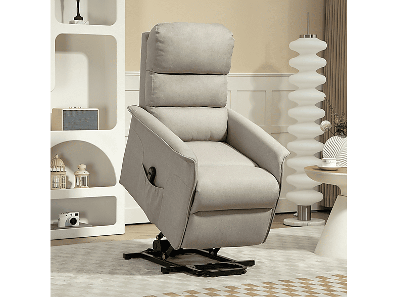 Sillón levanta personas - Homcom 713-042V90BG, Peso máximo 120 kg, Crema