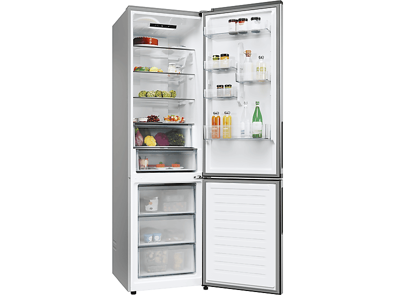 Frigorífico combi - Candy Fresco CNCQ2T620EX, No Frost Circle +, 205 cm, 409 l, Iluminación LED, Inox