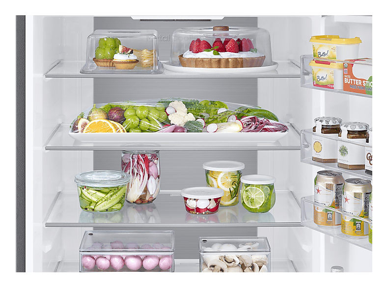 Frigorífico combi - Samsung RB53DG706AS9EF, 203 cm, 538 l, Ancho especial 75.9 cm, Metal Cooling, Twin Cooling Plus™, Inox